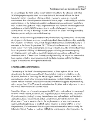 World Bank Support to Early Childhood Development | PDF