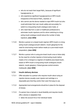 E18 nice guideline for the management of type 2 diabetes may 2009 | PDF