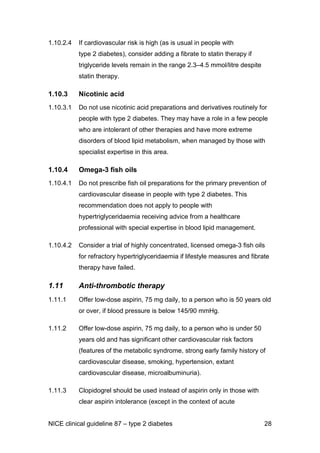 E18 nice guideline for the management of type 2 diabetes may 2009 | PDF
