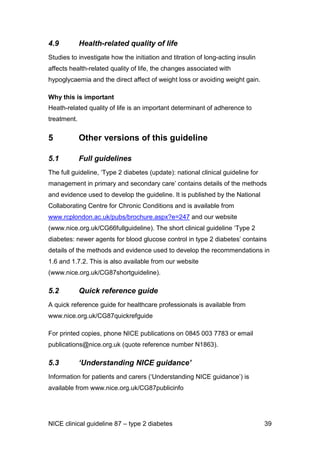 E18 nice guideline for the management of type 2 diabetes may 2009 | PDF