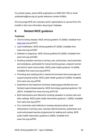 E18 nice guideline for the management of type 2 diabetes may 2009 | PDF