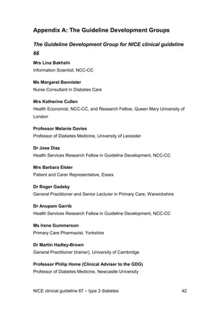 E18 nice guideline for the management of type 2 diabetes may 2009 | PDF