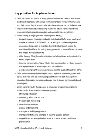 E18 nice guideline for the management of type 2 diabetes may 2009 | PDF