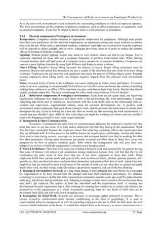 The Consequence of work environment on Employees Productivity | PDF