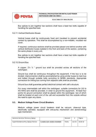 E1 a0011501 se0d3-ed20000 technical specification switchgear 2400vac | PDF
