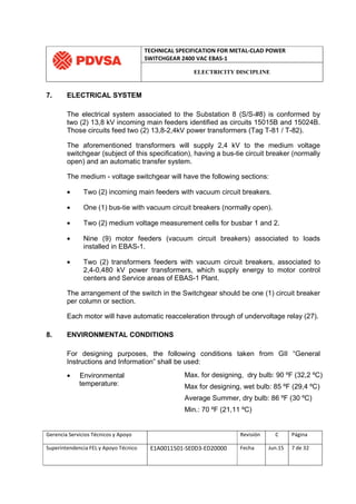 E1 a0011501 se0d3-ed20000 technical specification switchgear 2400vac | PDF