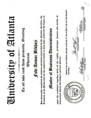 MBA certificate