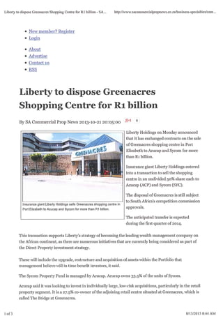 Liberty Properties sells Greenacres