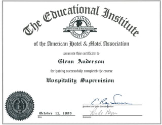 Hospitality Supervision - Trend College