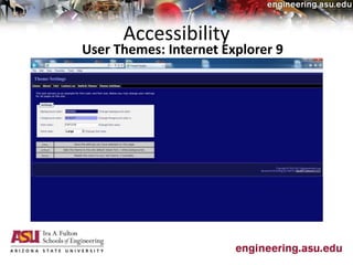 Accessibility
User Themes: Internet Explorer 9
 
