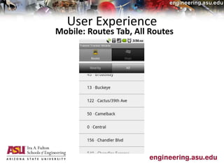User Experience
Mobile: Routes Tab, All Routes
 