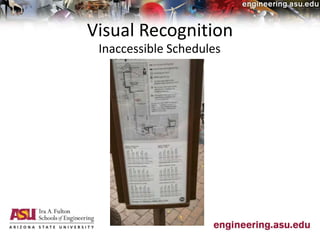 Visual Recognition
Inaccessible Schedules
 