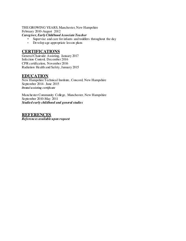 Geana Knoetig 2016 Dental Assisting Resume