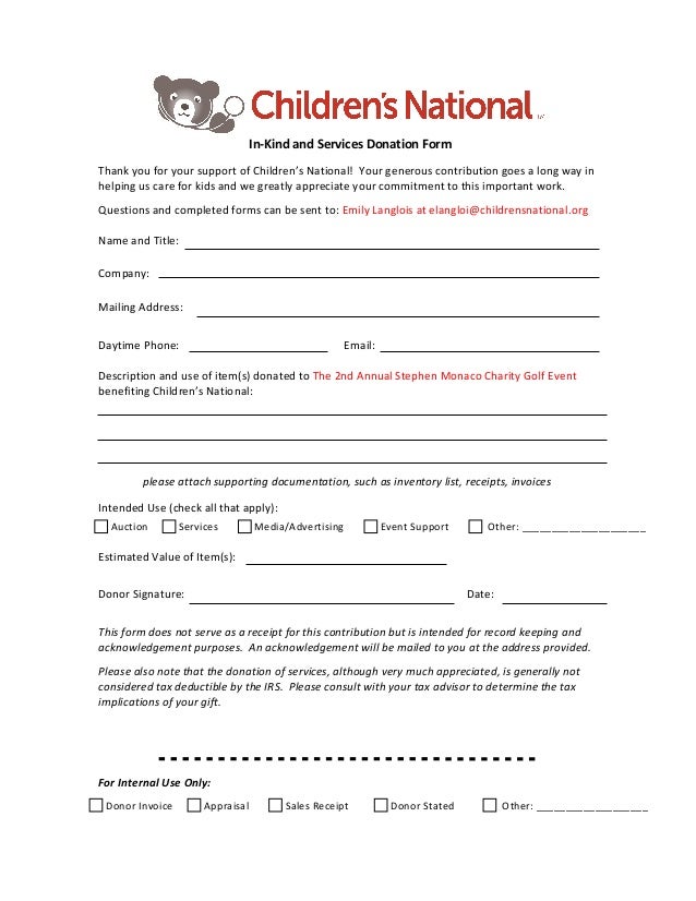 gift in kind form stephen monaco golf tournament in kind donation form template