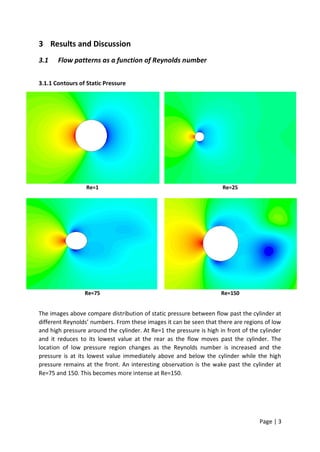 Simulation of flow past cylinder at moderate Reynolds numbers | PDF