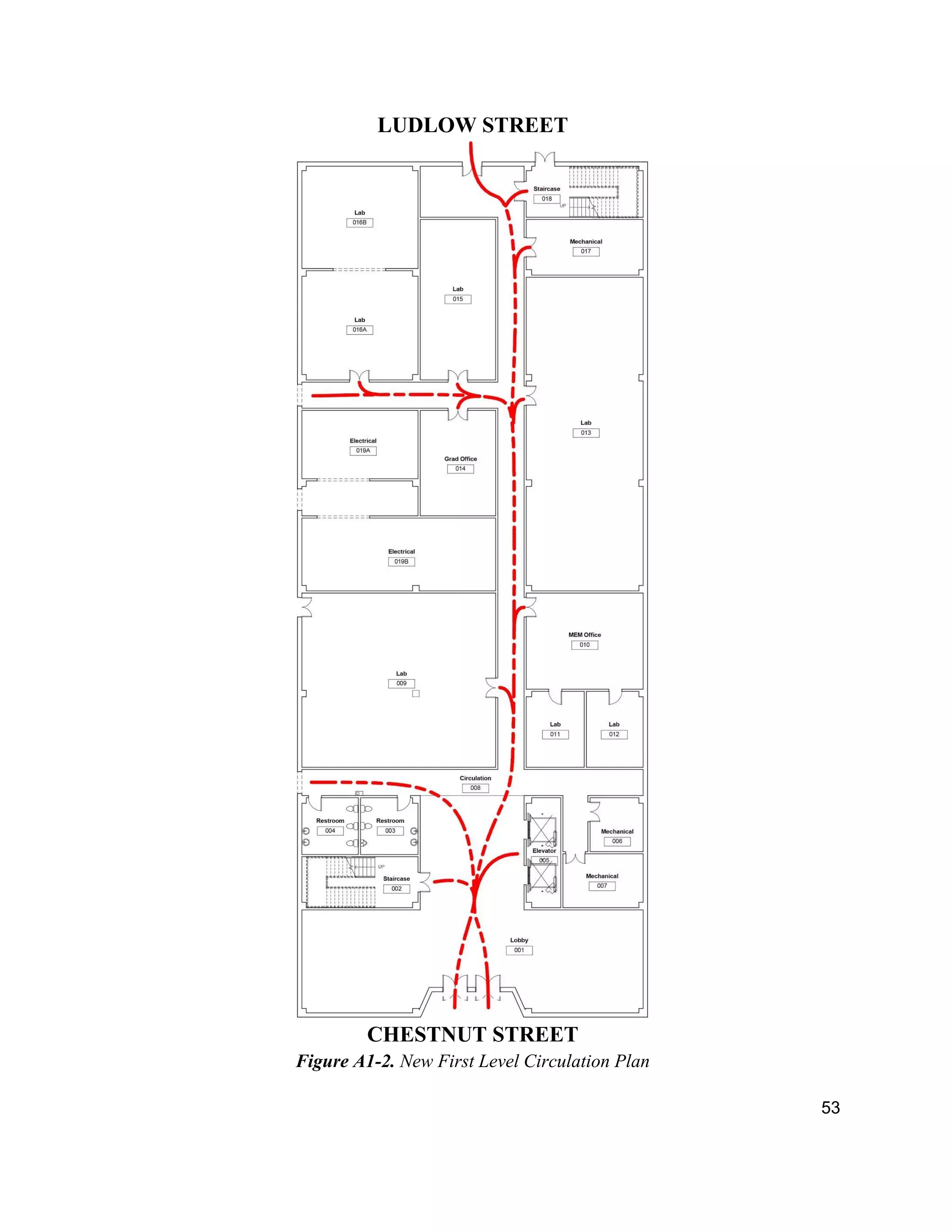 53
LUDLOW STREET
CHESTNUT STREET
Figure A1-2. New First Level Circulation Plan
 