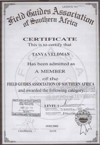 FGASA - Certificate