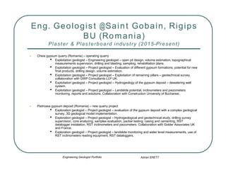 Adrian Erett Geologist Portfolio 2016 | PDF