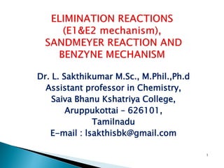 Dr. L. Sakthikumar M.Sc., M.Phil.,Ph.d
Assistant professor in Chemistry,
Saiva Bhanu Kshatriya College,
Aruppukottai – 626101,
Tamilnadu
E-mail : lsakthisbk@gmail.com
1
 