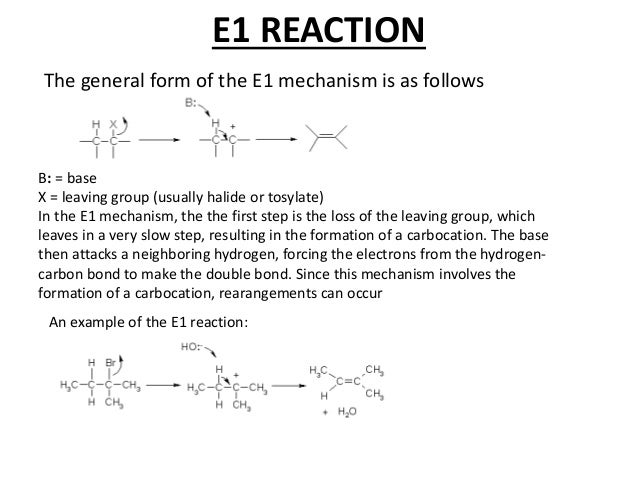 E1, E2 and SN1,SN2 Mechanisms.