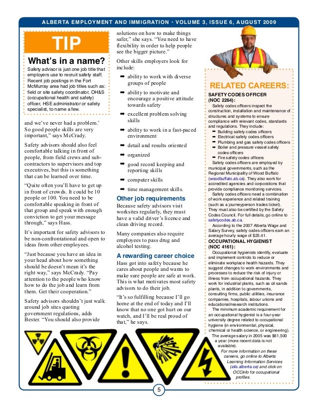 Careers in workplace safety
