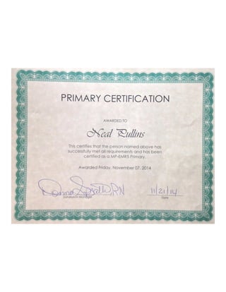 Primary Certification