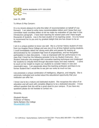 SBCC Letter of Reference