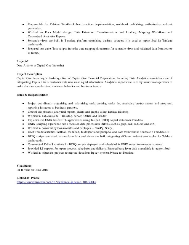 jayashree data analyst resume