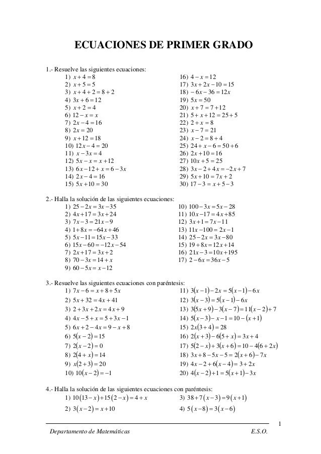 E 1 Eso 08 Ecuaciones De Primer Grado 2