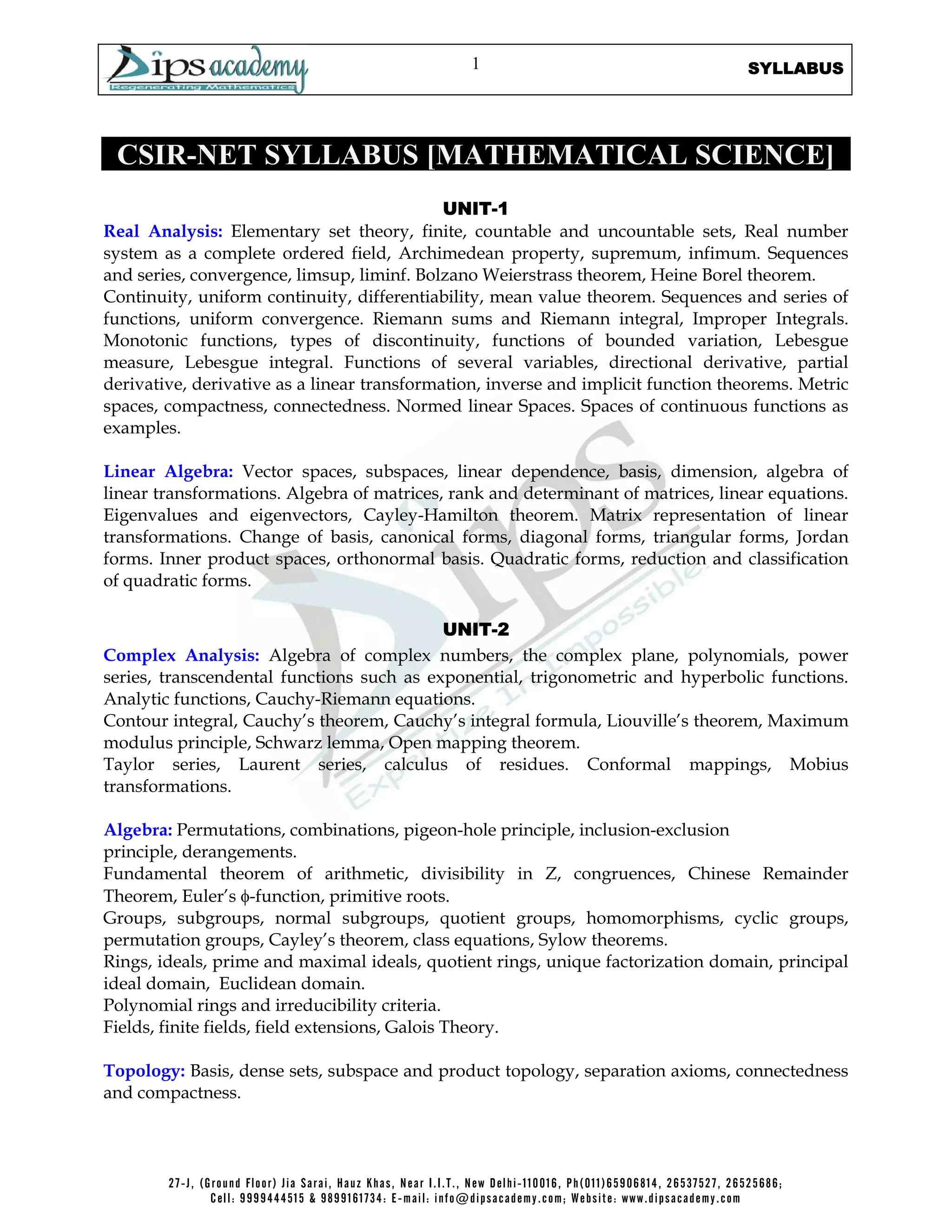 DOWNLOADS NET Syllabus Dips Academy Regenerating Mathematics PDF