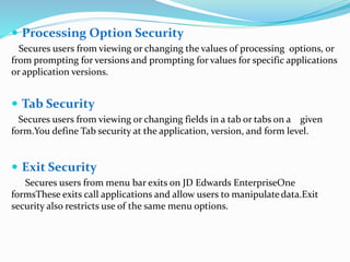 JD Edwards E1 security ppt | PPT