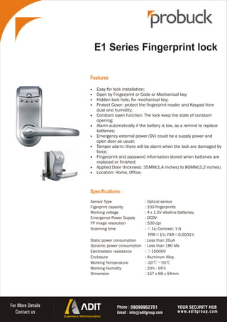E1 series fingerprint_locks