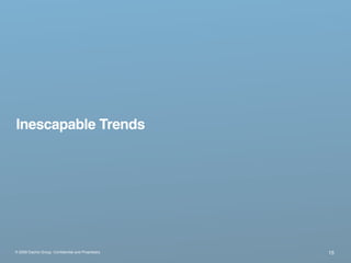 Inescapable Trends




® 2009 Dachis Group. Conﬁdential and Proprietary   15
 