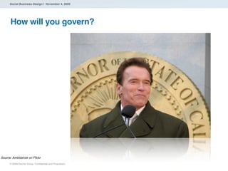 Social Business Design | November 4, 2009




      How will you govern?




Source: Ambidanze on Flickr
      ® 2009 Dach...