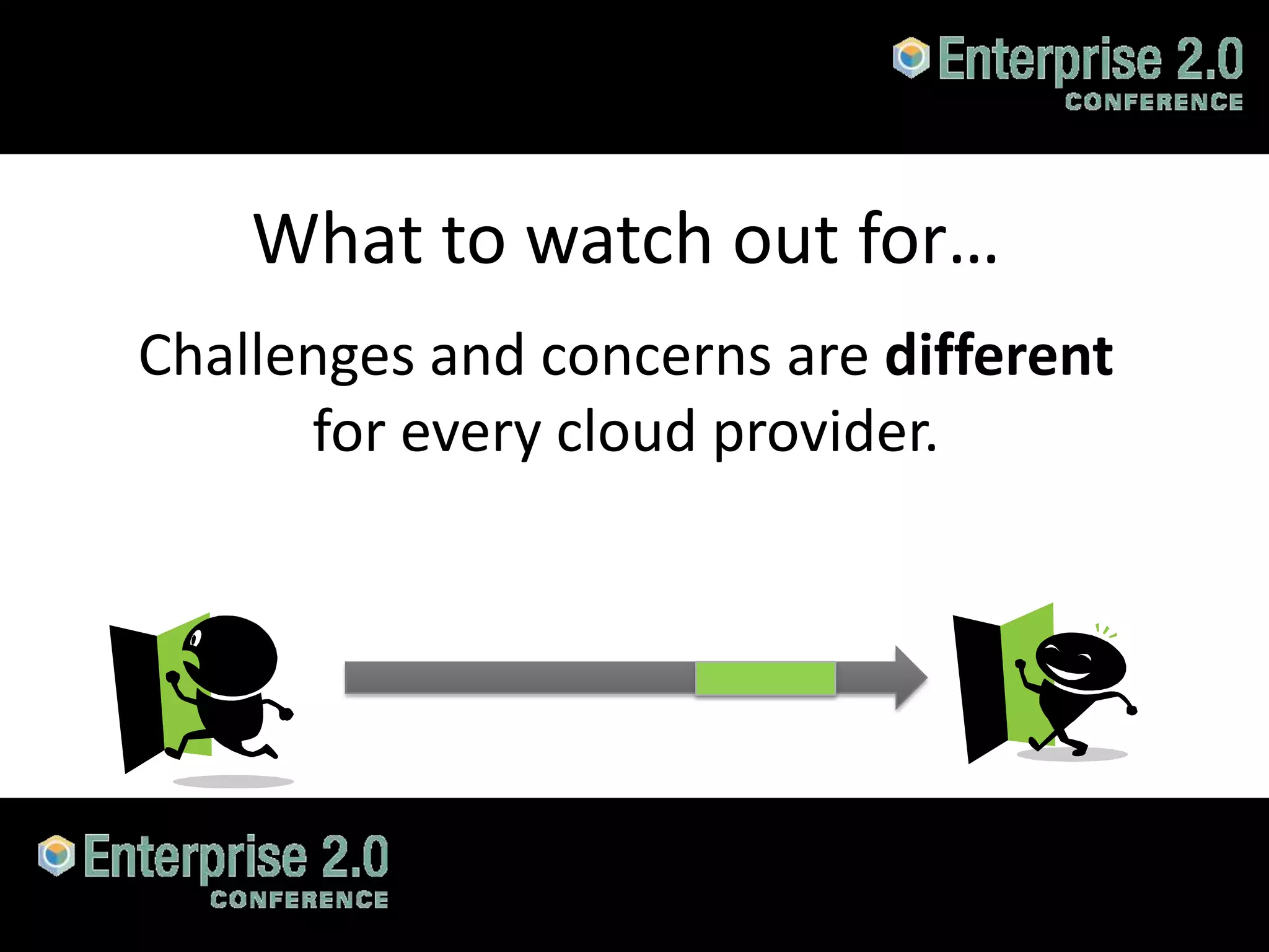 What to watch out for…
      Challenges and concerns are different
            for every cloud provider.




#SPCloud @RHarbridge
 
