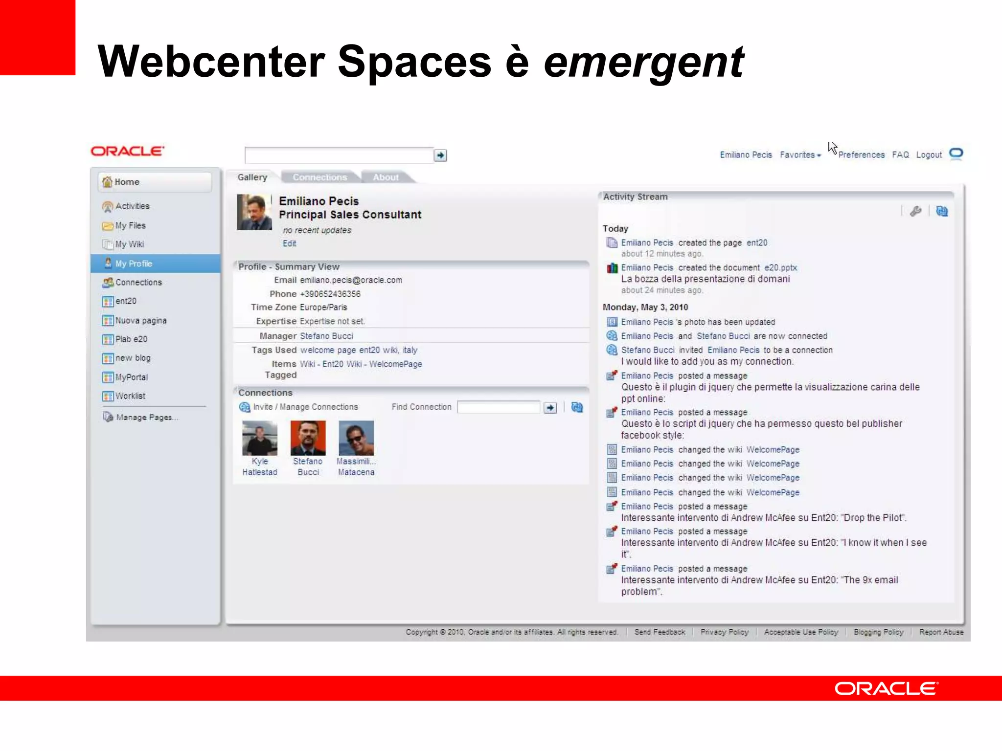Webcenter Spaces is emergent
 