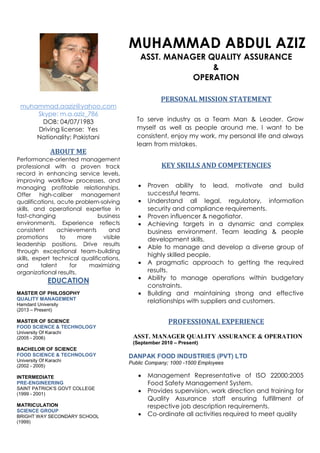 Aziz CV | PDF