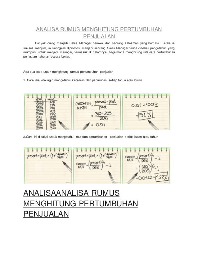 Menghitung Rata Rata Pertumbuhan Penjualan