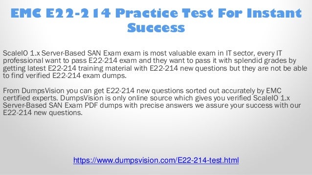 EMC Best Exam Practice Material for E22-214 Q/&A PDF+SIM