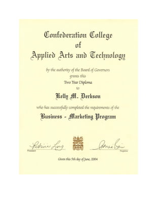 Derkson Business Diploma