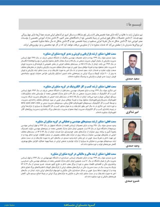 ‫صمدی‬ ‫سعید‬
‫مشاوره‬ ‫مشاوران‬ ‫گروه‬ ‫مدیر‬ ‫و‬ ‫فروش‬ ‫و‬ ‫بازاریابی‬ ‫ارشد‬ ‫مشاور‬ :‫فعلی‬ ‫سمت‬
‫ارزشی‬ ‫اصول‬‫ما‬:
‫شاکری‬ ‫امیر‬
‫سیستم‬ ‫ارشد‬ ‫مشاور‬ :‫فعلی‬ ‫سمت‬‫مشاوره‬ ‫مشاوران‬ ‫گروه‬ ‫در‬ ‫عملیاتی‬ ‫و‬ ‫مهندسی‬ ‫های‬
‫ارزشی‬ ‫اصول‬‫ما‬:
‫صمدی‬ ‫وحید‬
‫ارشد‬ ‫مشاور‬ :‫فعلی‬ ‫سمت‬‫مالیاتی‬ ‫و‬ ‫مالی‬‫مشاوره‬ ‫مشاوران‬ ‫گروه‬ ‫در‬
‫صمدی‬ ‫خسرو‬
‫مشاوره‬ ‫مشاوران‬ ‫گروه‬ ‫در‬ ‫الکترونیک‬ ‫کار‬ ‫و‬ ‫کسب‬ ‫ارشد‬ ‫مشاور‬ :‫فعلی‬ ‫سمت‬
‫ارزشی‬ ‫اصول‬‫ما‬:
‫تخصص‬ ‫همۀ‬ ‫دارای‬ ‫آنکه‬ ‫بر‬ ‫عالوه‬ ‫ما‬ ‫ارشد‬ ‫مشاوران‬ ‫تیم‬‫رفع‬ ‫برای‬ ‫الزم‬ ‫های‬‫شرکت‬ ‫امروز‬ ‫مسائل‬ ‫و‬ ‫مشکالت‬‫آن‬ ‫همۀ‬ ،‫هستند‬ ‫ایرانی‬ ‫های‬‫چهار‬ ‫دارای‬ ‫ها‬‫ویژگی‬
:‫هستند‬ ‫مهم‬1‫داشتن‬ )‫دانشگاه‬ ‫از‬ ‫خود‬ ‫تخصصی‬ ‫زمینۀ‬ ‫در‬ ‫لیسانس‬ ‫فوق‬ ‫حداقل‬ ‫تحصیالت‬‫کشور‬ ‫معتبر‬ ‫های‬،2‫داشتن‬ )‫آموزشی‬ ‫مدارک‬‫تخصصی‬‫مؤسسات‬ ‫از‬
‫دنیا‬ ‫آموزشی‬ ‫معتبر‬،3‫داشتن‬ )‫حداقل‬‫خود‬ ‫تخصصی‬ ‫زمینۀ‬ ‫در‬ ‫مستقیم‬ ‫اجرایی‬ ‫تجربۀ‬ ‫سال‬ ‫ده‬‫و‬4‫داشتن‬ )‫تخص‬ ‫مشاورۀ‬ ‫سابقۀ‬ ‫سال‬ ‫ده‬ ‫حداقل‬‫صی‬.
‫ویژگی‬ ‫این‬‫می‬ ‫مطمئن‬ ‫را‬ ‫ما‬ ‫مشتریان‬ ‫ها‬‫بهترین‬ ‫جزء‬ ‫و‬ ‫متخصص‬ ‫خود‬ ‫کار‬ ‫در‬ ‫که‬ ‫کرد‬ ‫خواهند‬ ‫دریافت‬ ‫مشاورینی‬ ‫از‬ ‫را‬ ‫ما‬ ‫مشاورۀ‬ ‫خدمات‬ ‫که‬ ‫کند‬‫ایرانن‬ ‫های‬.‫د‬
‫ارزشی‬ ‫اصول‬‫ما‬:
‫تیــم‬‫ما‬:
‫گ‬‫ــ‬‫مش‬ ‫روه‬‫ــ‬‫مش‬ ‫اوران‬‫ــ‬‫اهده‬
 