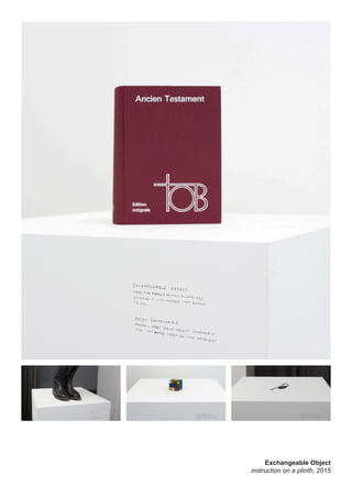 Exchangeable Object
instruction on a plinth, 2015
 