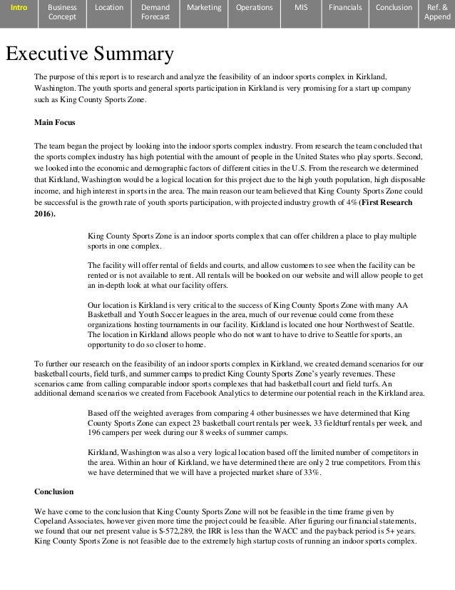 youth sports business plan