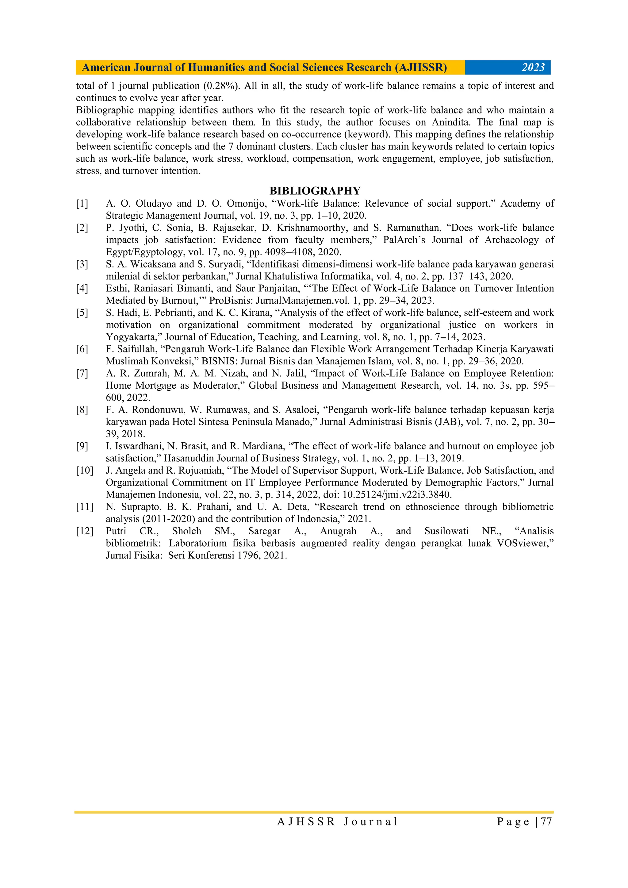 Work-Life Balance: A Literature Mapping with Bibliometric Analysis ...