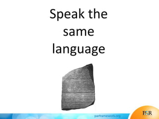 Speak the
same
language
 