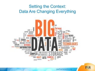 Setting the Context:
Data Are Changing Everything
 