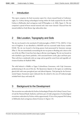 Archaeological Excavation Report - E2448 Cooltymurraghy, Co. Galway | PDF