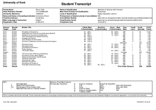 student transcript