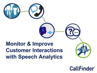 Monitor & Improve
Customer Interactions
with Speech Analytics
 
