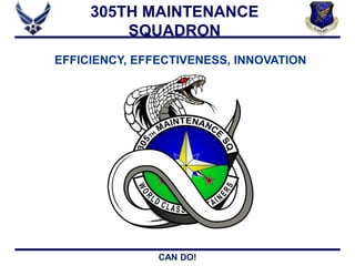 CAN DO!
305TH MAINTENANCE
SQUADRON
EFFICIENCY, EFFECTIVENESS, INNOVATION
 